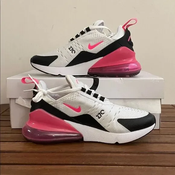 Nike Air Max 270 White/Hyper Pink USA Women Size 6/UK 3.5/EU 36.5(AH6789-127) - Picture 2 of 11